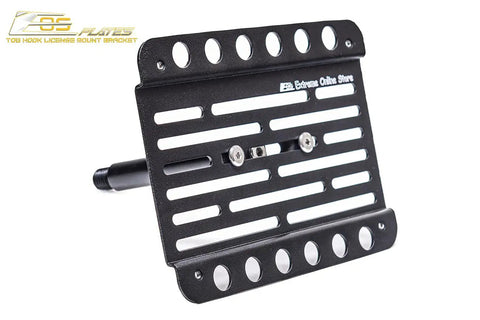 Nissan 370Z Front Bumper Tow Hook Plate Relocator Mount For 2009 2012 Non Nismo, EOS Plate Version 1, black aluminum body