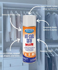 Residue Free Anti Static Spray To Cut Static Cling And Eliminate Static Shock On Clothes Carpets Rugs Furniture Drapes And Electronics With Safe Easy Mist For Everyday Home Use 6 Oz bottle in front of closet with clothes