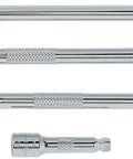 Wobble Extension Set For One Quarter Inch Drive With Two Inch, Four Inch, Six Inch And Fourteen Inch Extensions, Ball Detent Keeps Sockets Locked