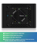 Bottom view of Rock Solid Firewall Mini PC Driven By Intel N150 showing mounting options and ventilation design.