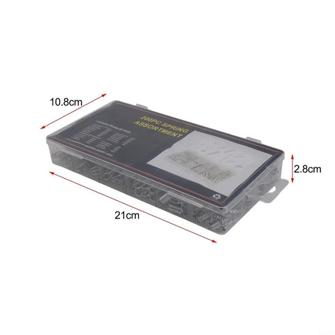 Get Ready For Any Job With This Huge 200PCS Tension Compression Spring Kit Featuring 20 Durable Metal Extension Coil Sizes Perfect For Tool Maintenance And Auto Repairs In An Organized Labeled Box. 21cm plastic case