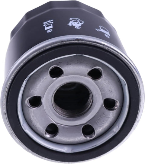 Close-up of engine oil filter from LVA21035 All In One Filter Kit For John Deere Compact Utility Tractors 1023E 1026R Mowers