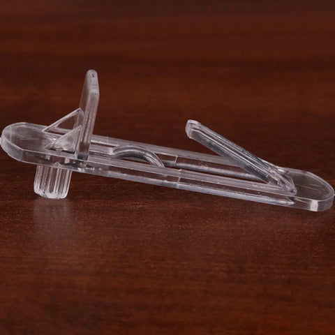30 Pack Plastic Shelf Support Clips Locking Pins For Cabinets Furniture Shelving Brackets Transparent Reusable Pegs side view