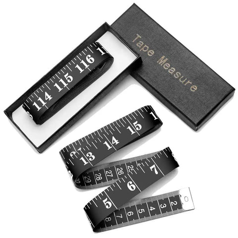 Go To Ultra Long 120 Inch Soft Fabric Measuring Tape Two Pack Black For Sewing And Tailoring Dual Scale 120 Inch And 300 Cm Easy Read Marks Flexible Cloth Ruler For Crafting Weight Loss Medical Nursing, black tape in box