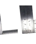 Close-up of 6-Inch Combo Square With Stainless Steel Rule Cast Zinc Body Bubble Vial And Brass Bolt showing depth measurement.