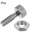 Pro Grade Stainless Steel Spring Plunger M6x1 Thread Retractable Fastener 3mm Ball Pin Set with nut and knurled head, 4 pcs.