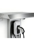Heavy Duty EV Charger Weather Canopy Cover With Sloped Stainless Steel Top shielding an EV charger wall-mounted near parking.
