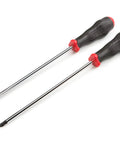 Beefy High Torque Chrome Blade Screwdriver Set With Three-Sided Handle Two Piece Includes Number Two Phillips And Quarter Inch Slotted