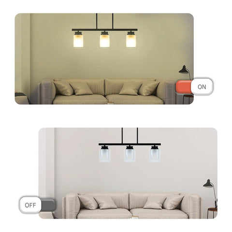 Industrial Kitchen Island Pendant Light With Three Lights Modern Double Glass Shades Rustic Farmhouse Hanging Fixture For Bar Restaurant Foyer And Dining Room E26 Base