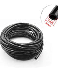 Coiled black Polyurethane Air Hose Tube 8x5mm 5M with diameter diagram for air tools and DIY projects in garage and workshop.