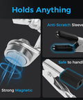 Close-up of Helping Hands Soldering Station With Rock Solid 3.9 Inch Base Four Flexible Magnetic Arms showing strong magnet.