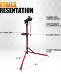 Heavy Duty Bike Repair Stand With 360 Degree Clamp Portable Aluminum Work Stand Supports Up To 110 Lbs Tool Tray For Easy Maintenance Fits Mountain And Road Bikes And Electric Bikes Red