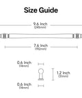 Size guide for 10 Pack Weathered Nickel Cabinet Pulls 7.5 Inch Overall Length With 192 Millimeter Center To Center Hole For Cabinets Drawers Closets And Furniture AL3089.
