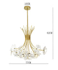 Dope Modern Gold Crystal Chandelier Bouquet Pendant Light With Flower Dandelion Design Hanging Ceiling Fixture For Living Room Or Restaurant
