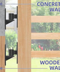 Premium Heavy Duty 304 Stainless Steel Gate Hinges 2 Pack mounted on concrete and wooden walls for fence applications.