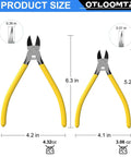 Two yellow-handled tools showing size: Ultra Sharp Compact Wire Cutters And Long Flat Nose Pliers 2 Pack For Crafts Flowers Plastics