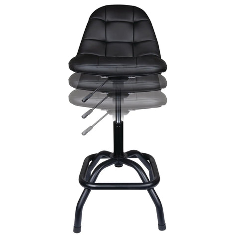 Pneumatic High Back Adjustable Swivel Bar Stool With Back Support For Home Bar And Shop Black 25 To 31 Inch Height Oversized