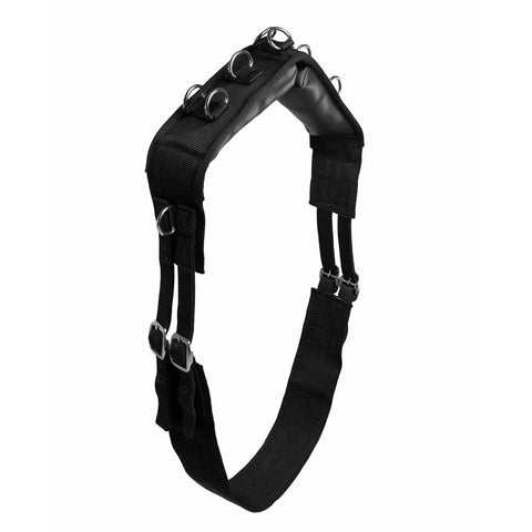 Lunging Surcingle For Horses Durable Nylon Trainer Gear With Multi Ring Setup For Side Reins And Aids Black Easy Adjustable Surcingle