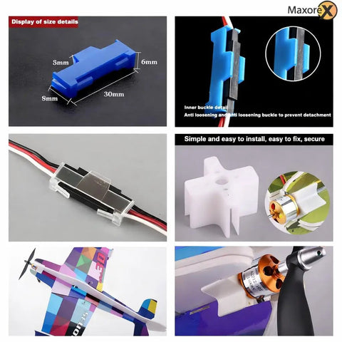All In One Ready To Build RC Airplane Kit With A2212 KV1000 Motor 30A ESC Four Servos Two Propellers XT60 Connector Motor Mount Rudder Angle Accessory Pack components display