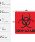 Heavy Duty 12 Pack Biohazard Stickers 6X6 Inches Real Thick Vinyl Decals Self Adhesive No Joke waterproof red biohazard label