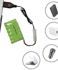 8.4V NiMH NiCd RC Battery Charger With USB Input And Standard Tamiya Plug connected to laptop, showing compatibility with devices