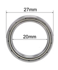 10 Pack 6704ZZ Deep Groove Ball Bearings 20mm X 27mm X 4mm Chrome Steel Double Metal Shielded showing measurements.