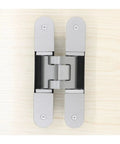 3D Concealed Adjustable Hinge Set Removable Hinges for Cabinets and Frameless Doors mounted on light wood surface