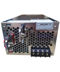 Heavy Duty Industrial Switching Power Supply Slick Compact Chassis rear view with connectors and voltage adjustment features.