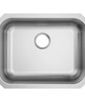 Undermount 23.5 Inch 20 Gauge Stainless Steel Kitchen Sink With Sound Shield Noise Reduction Single Bowl Rear Drain Durable Bar