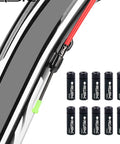 Beefy Aluminum Alloy Bike Cable End Caps Set For 4mm And 5mm Cable Housing, Road And Mountain Bike Shifter And Brake End Caps shown on cables