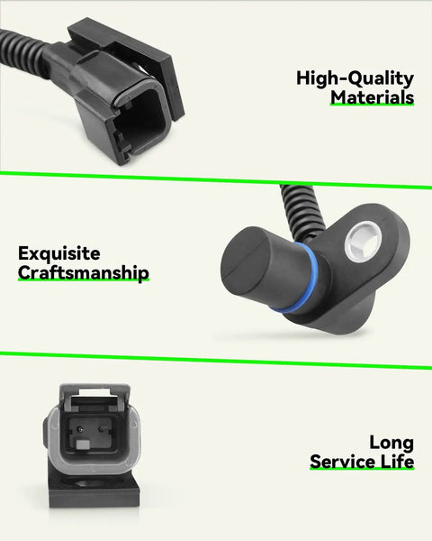 Crankshaft Position Sensor Replacement 32707-01C For Touring FLH/T, Sportster XL, And Softail FXST/FLST Bikes 2001-2018, black ABS and metal, connector view