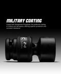 Half Inch Drive Universal Impact Socket Set 7/16 to 15/16 SAE close-up of military coating with 360 degree rotation