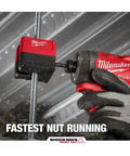 Heavy Duty 3/8 Inch Impact Nut Runner Featuring Slick Side Access Profile Fast Track Threaded Rod Assembly Tool Pro Gear in action on threaded rod.
