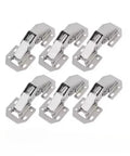 Six 90 Degree Steel Cabinet Hinges With Hydraulic Soft Close Damping For Kitchen Cupboards And Furniture No Drill Install