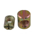 Heavy Duty Barrel Nuts and Cross Dowels Slotted M6 M8 Zinc Plated Furniture Hardware Set for Beds Chairs Cabinets Easy Install