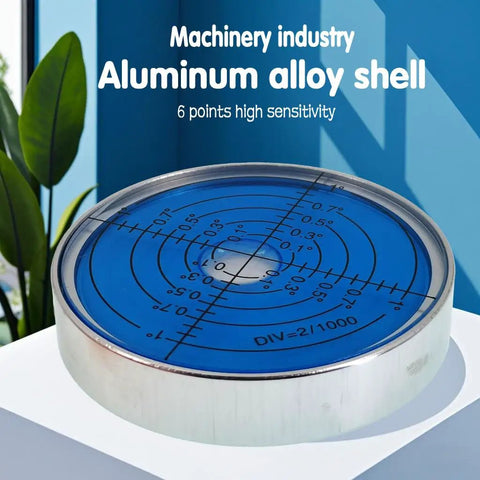 Six Inch Two Millimeter Point High Precision Universal Level Bubble Gauge With Metal Housing Magnetic Blue Luminous Vial For DIY Home Improvement And Pro Grade Leveling On Cabinets Floors Machinery And Robotic Systems aluminum alloy shell