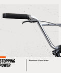 Close-up of aluminum U hand brake on Legion L60 Kids Freestyle BMX Bike Park And Street Ready, 20-Inch Wheels, Hi-Ten Steel Frame