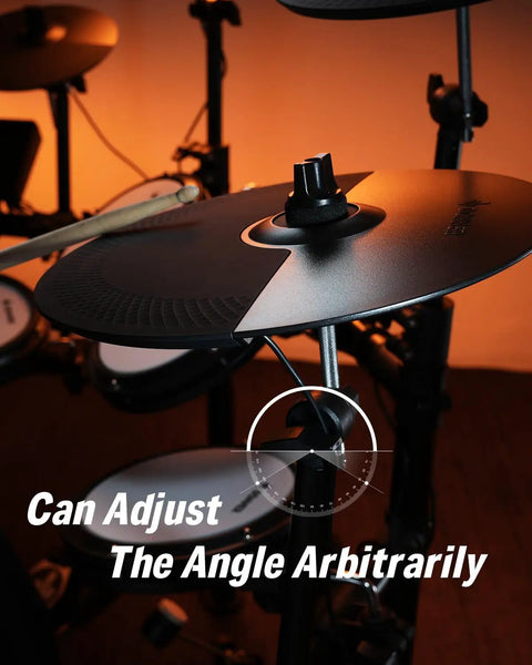Mute Cymbal Expansion Kit For Electric Drum Set With 12 Inch Cymbals Heavy Duty Iron Bracket Signal Cable And Rack Clamp