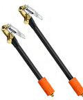 Hardcore Locking Air Chuck And Car Tire Inflator Hose Adapter With Adjustable Length and Built In Pressure Release Valve, twin pack.