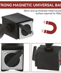 Strong magnetic base of Dial Indicator With Flexible Magnetic Stand For Tight Spaces Pro Grade Dial Test Indicator Set.