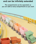 Game Changing BPA Free Silicone Toy Train For The Kiddos Push And Pull Stacking Blocks bright colored detachable compartments
