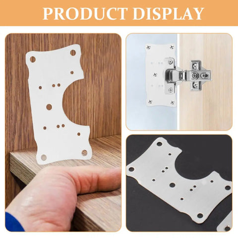 5 Pack Stainless Steel Corner Cabinet Hinge Plates For Soft Close Door Hinges Repair And Slamming Prevention display