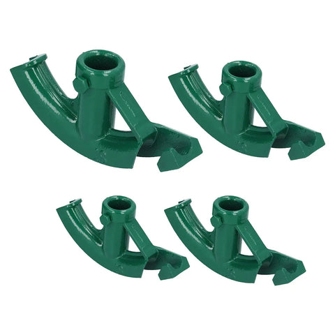 Four green cast iron pipe bending components for Heavy Duty 3/4 Inch Pipe Bender For Aluminum Alloy And Electric Wire Bending.