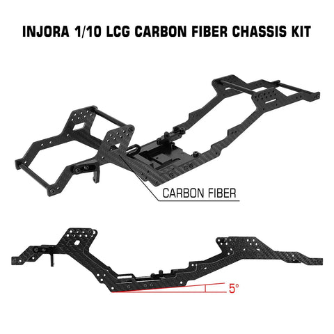 313/324 Millimeter Wheelbase LCG Carbon Fiber Chassis Kit For 1/10 RC Crawler TRX4 Upgrade Parts, shown with design angle details.