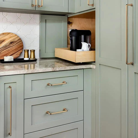 Kitchen with Six Pack Cabinet Pulls Center To Center Seven And Nine Sixteenths Inch Warm Champagne Bronze Modern Brushed Zinc Alloy Drawer Handles