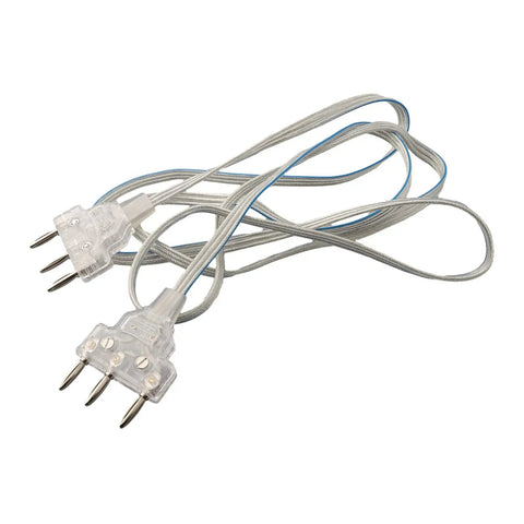Fencing Epee Body Cord 1.6m transparent replacement wire with metal connectors, flexible coil, used for sport fencing equipment repair and maintenance