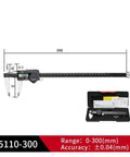 50/200/300mm Digital Electronic Caliper Ruler IP54 Stainless Steel(0-300mm) displayed with measurement details and carrying case.
