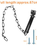 Storm Door Protector Chain And Spring Black For Windy Weather Tough As Nails Shield That Absorbs Sudden Door Slams Prevents Screen And Frame Damage Easy Install Durable Spring Loaded Chain For Exterior Doors, 67cm