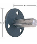 One Inch Square Steel Dummy Door Knob Spindle Pack Of 10 With Mounting Hardware And Backplates, surface mount view