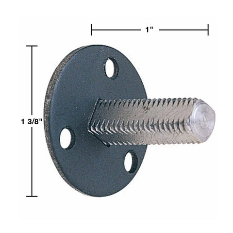 One Inch Square Steel Dummy Door Knob Spindle Pack Of 10 With Mounting Hardware And Backplates, surface mount view